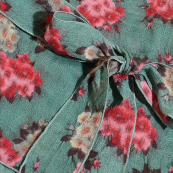 Kenzo green floral wool wrap blosue top - Picture 9 of 9